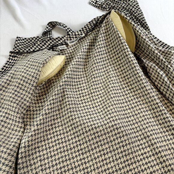 Mary Ann Restivo 100% Silk Size 12 Women's Collared w/Tie Long Sleeve Top Blouse - Picture 14 of 16